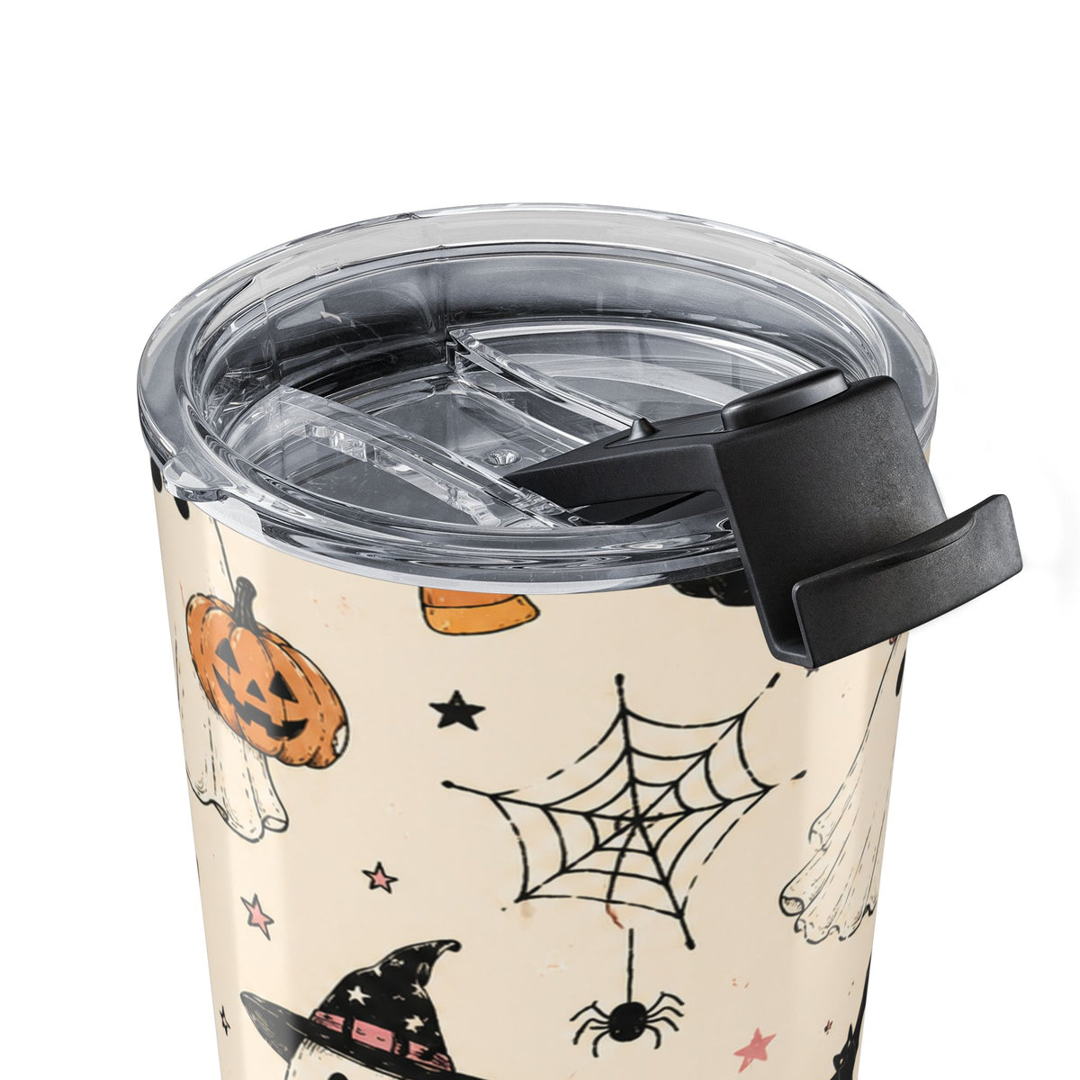 Cute Halloween Ghost 20oz Tumbler – Kawaii Pumpkin, Bat & Black Cat Travel Cup