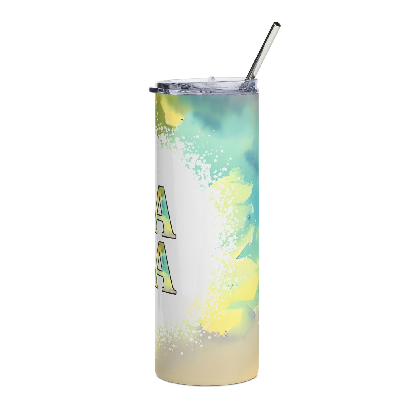 Mama Stainless Steel Tumbler – 20oz Insulated Travel Cup, Bright Yellow Mama Gift