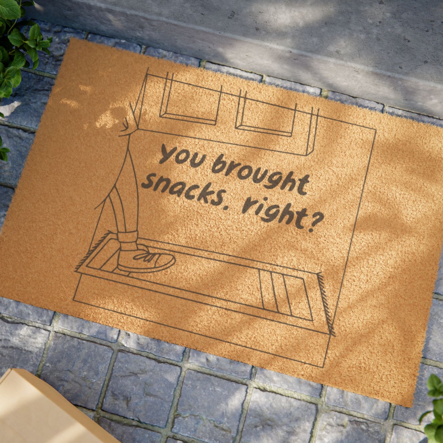 Doormat — "You Brought Snacks, Right?" Funny Welcome Coir Mat