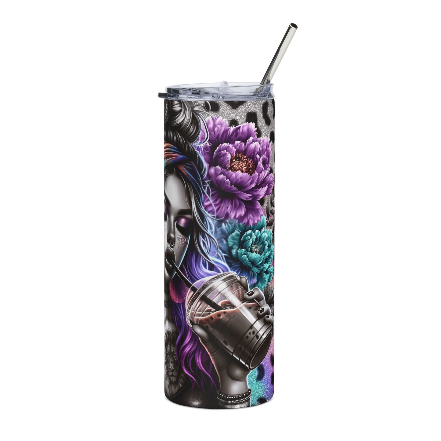 20oz Stainless Steel Tumbler — Colorful Goth Woman Design with 'Expensive, Difficult and Takes Care' Quote