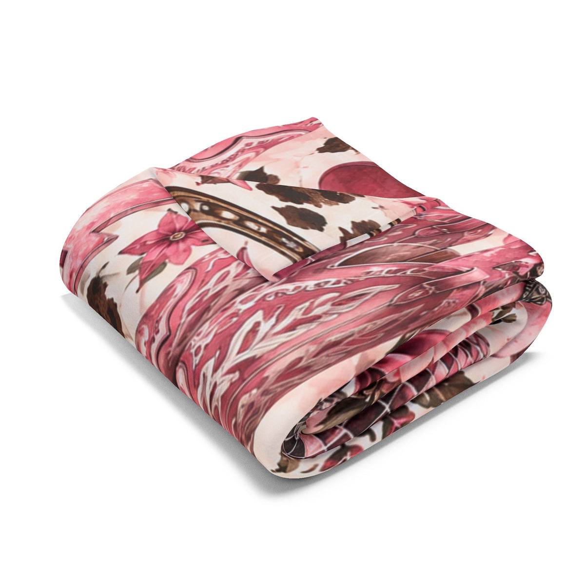Pink Western Cowgirl Fleece Blanket