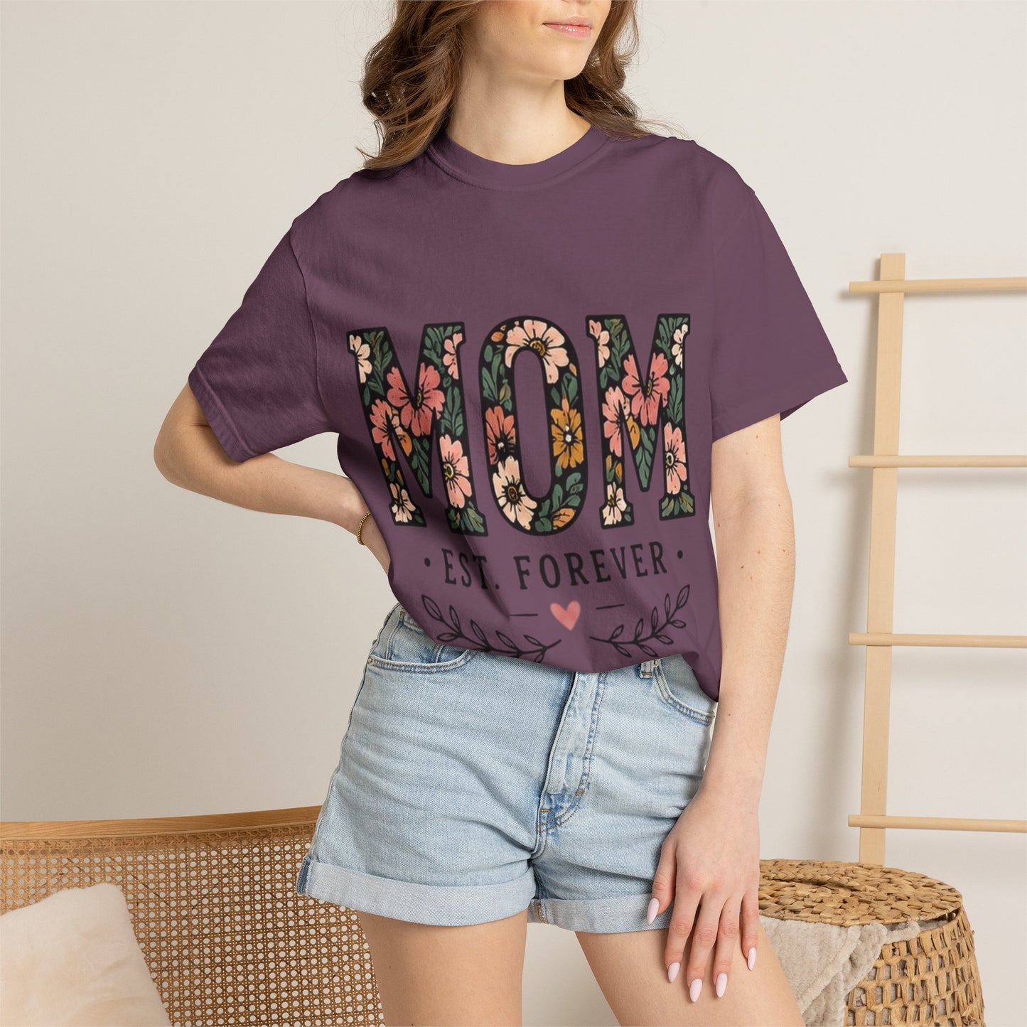 Mom Floral T-Shirt — "MOM Est. Forever" Mother's Day Tee