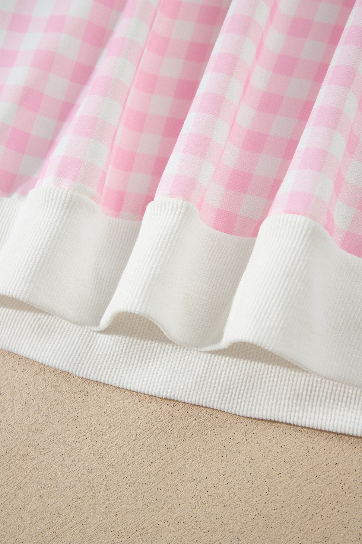 Pink Plaid Long Sleeve Two Piece Pant Set