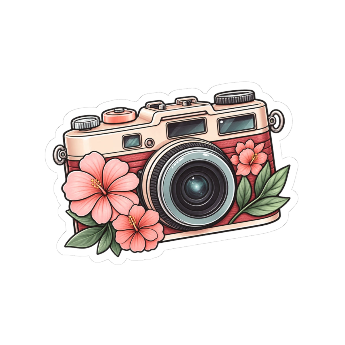 Floral Vintage Camera Sticker