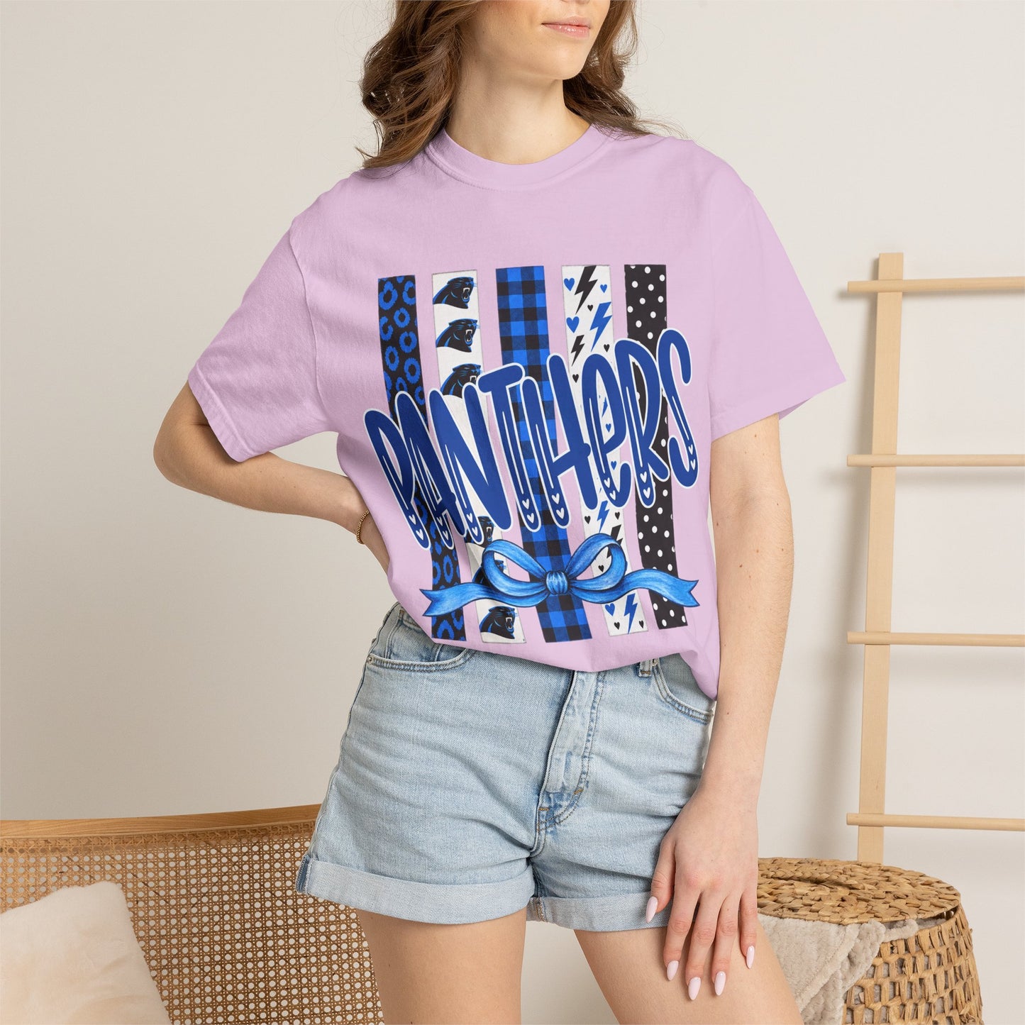 PANTHERS COQUETTE BOW TEE
