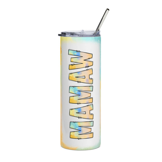 Mama Stainless Steel Tumbler 20oz — Watercolor Mom Travel Cup