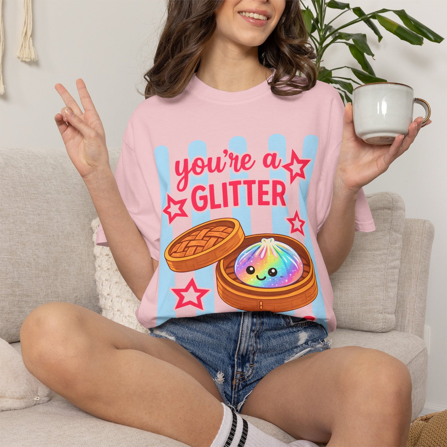 Glitter Dumpling T-Shirt — "You're a Glitter Dumpling" Cute Kawaii Graphic Tee