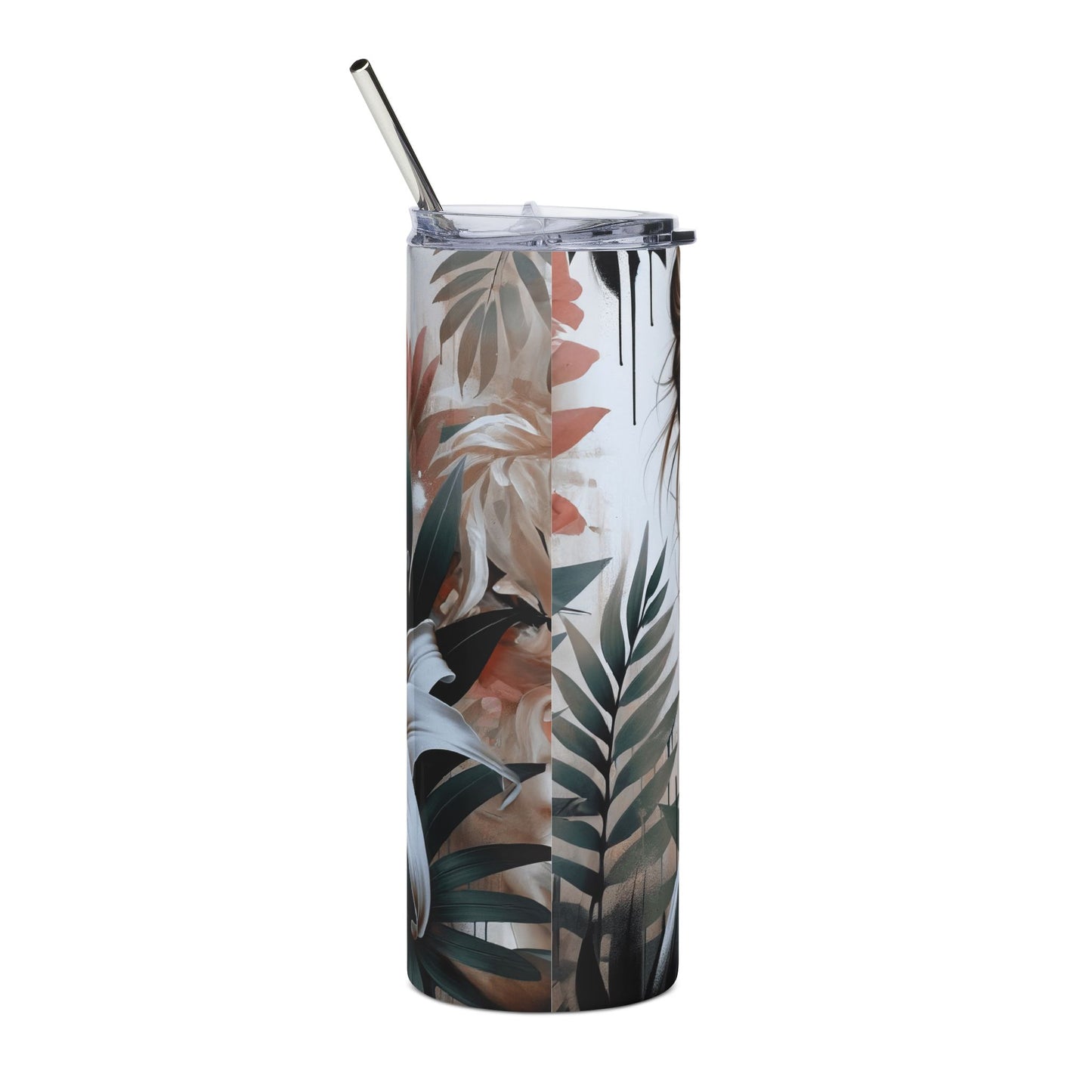 20oz Stainless Steel Tumbler — Motivational Glam Lady Design “I am Capable of Achieving My Dreams”