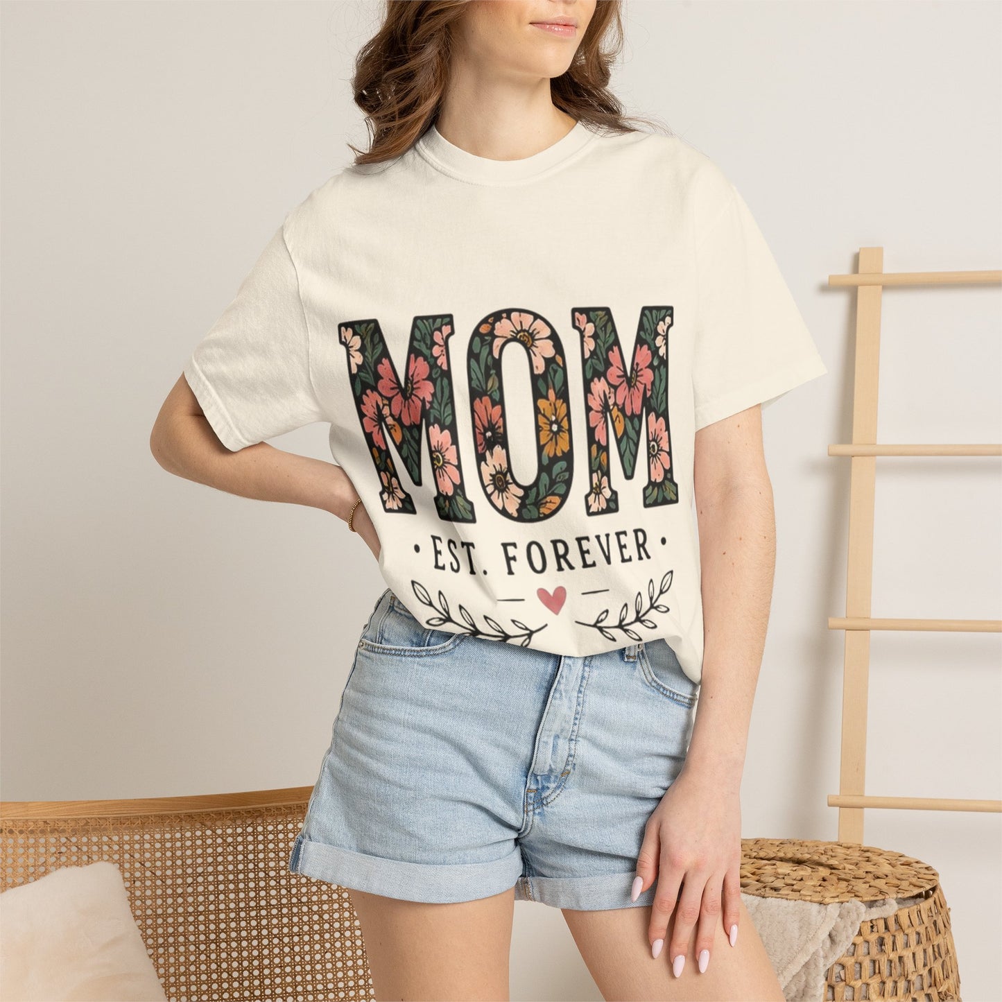 Mom Floral T-Shirt — "MOM Est. Forever" Mother's Day Tee