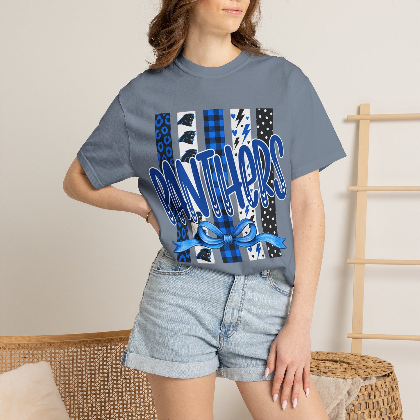 PANTHERS COQUETTE BOW TEE