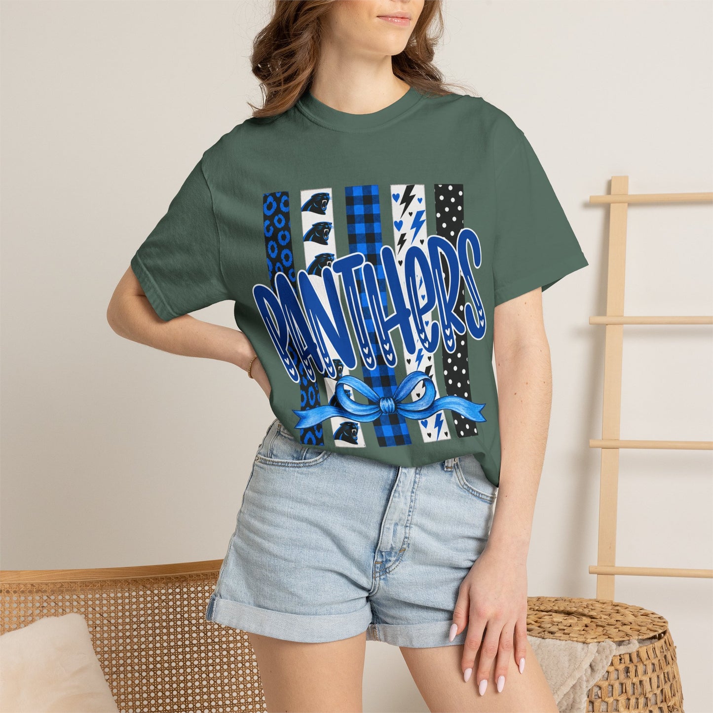 PANTHERS COQUETTE BOW TEE
