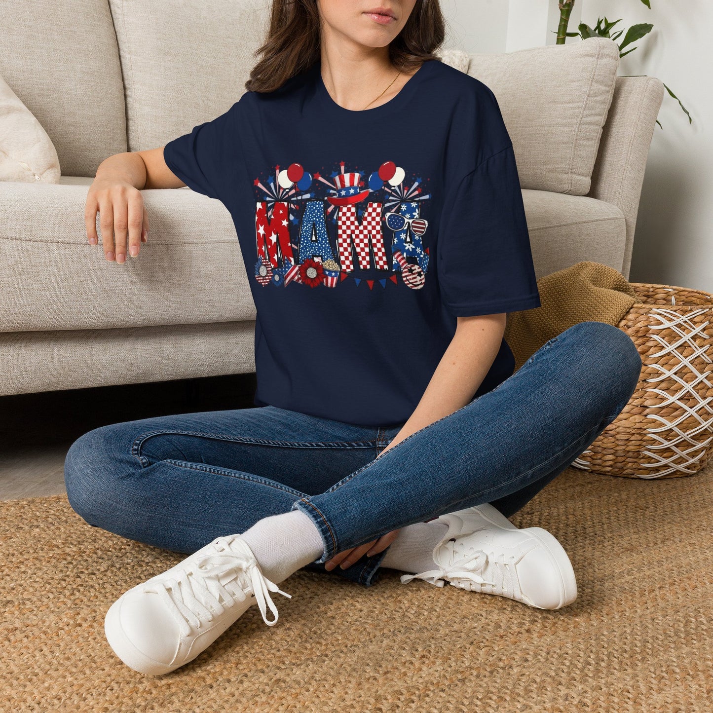 Mama Patriotic T-Shirt — Red White & Blue 4th of July Mom Tee