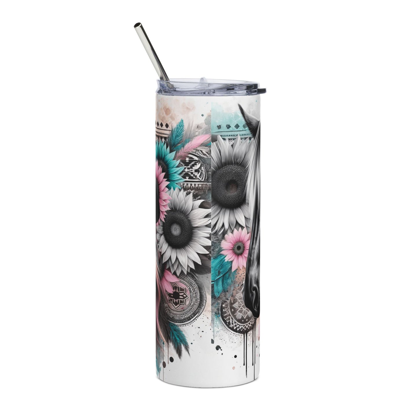 Horse Lover Skinny Tumbler 20oz — “Just a Girl Who Loves Horses” Stainless Steel Travel Cup