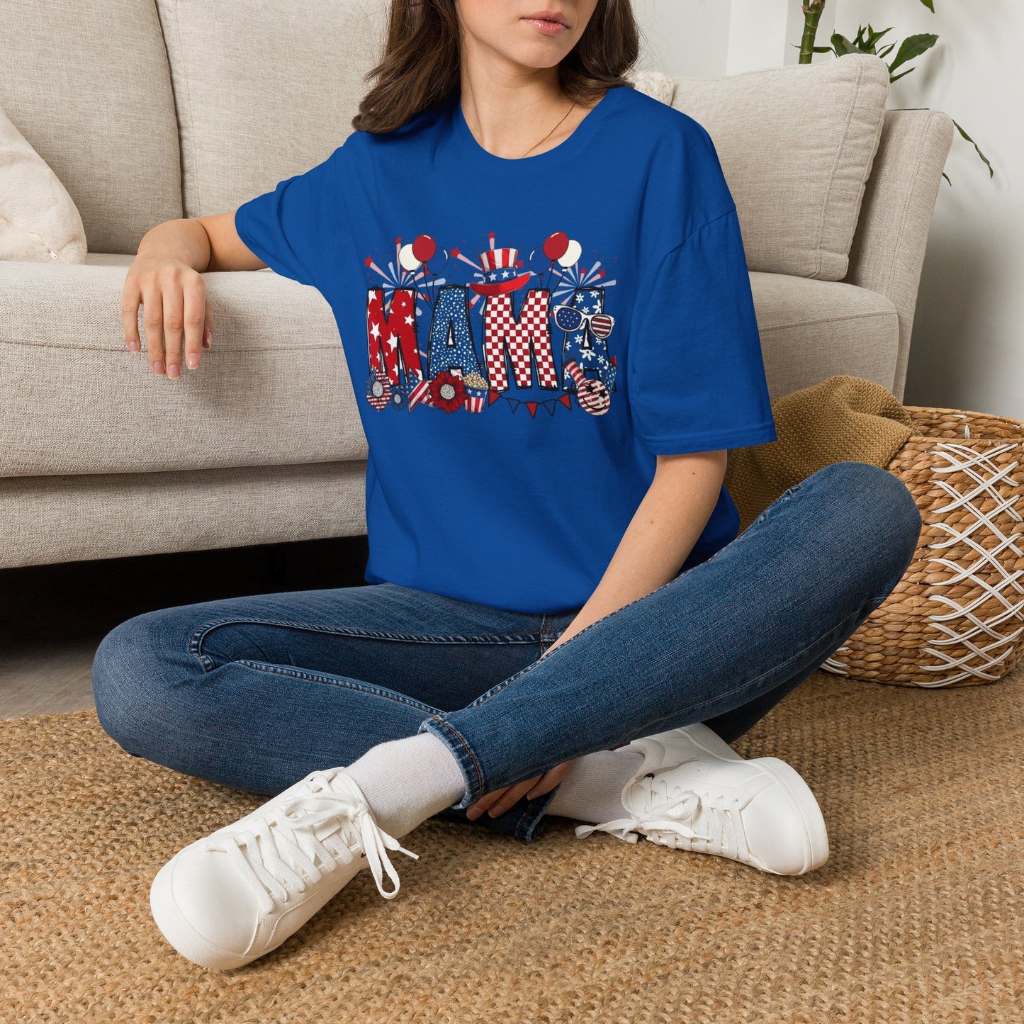 Mama Patriotic T-Shirt — Red White & Blue 4th of July Mom Tee