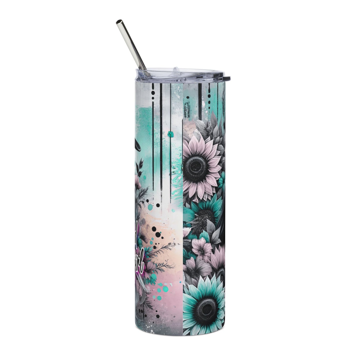 20oz Stainless Tumbler — Western Horse & Cowgirl Skull Art (‘Stay Wild’)