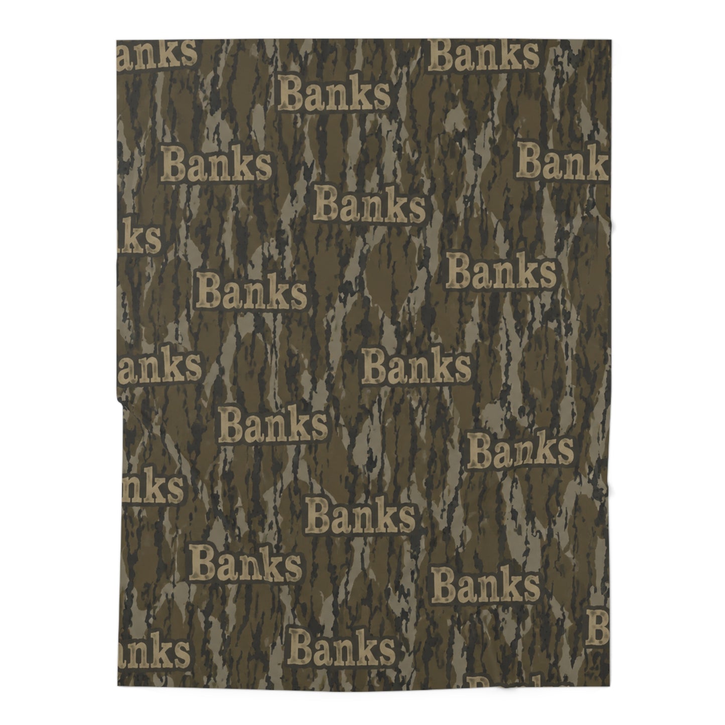 Camo Name Baby Swaddle Blanket — Personalized "Banks" Newborn Wrap