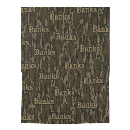 Camo Name Baby Swaddle Blanket — Personalized "Banks" Newborn Wrap