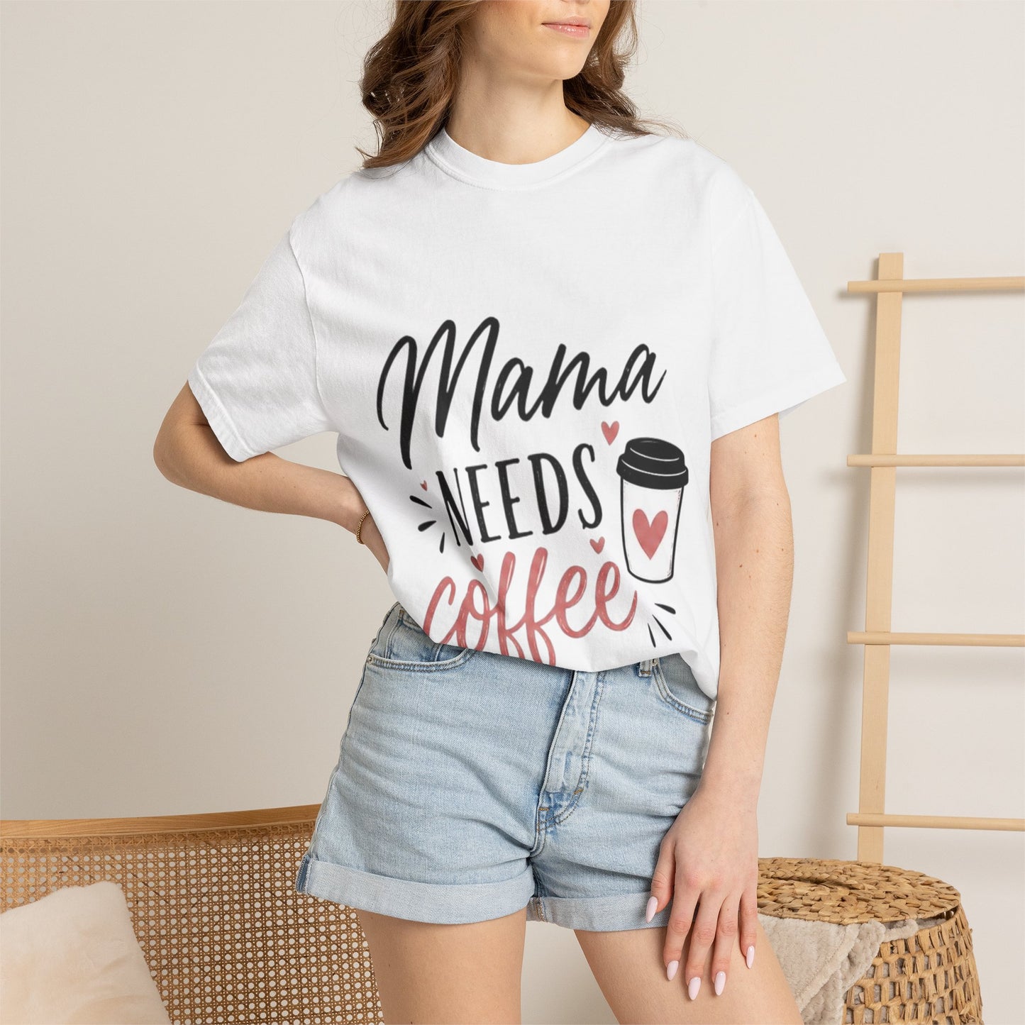Mama Needs Coffee T-Shirt — Funny Mom Coffee Tee, Cute Espresso Cup Design