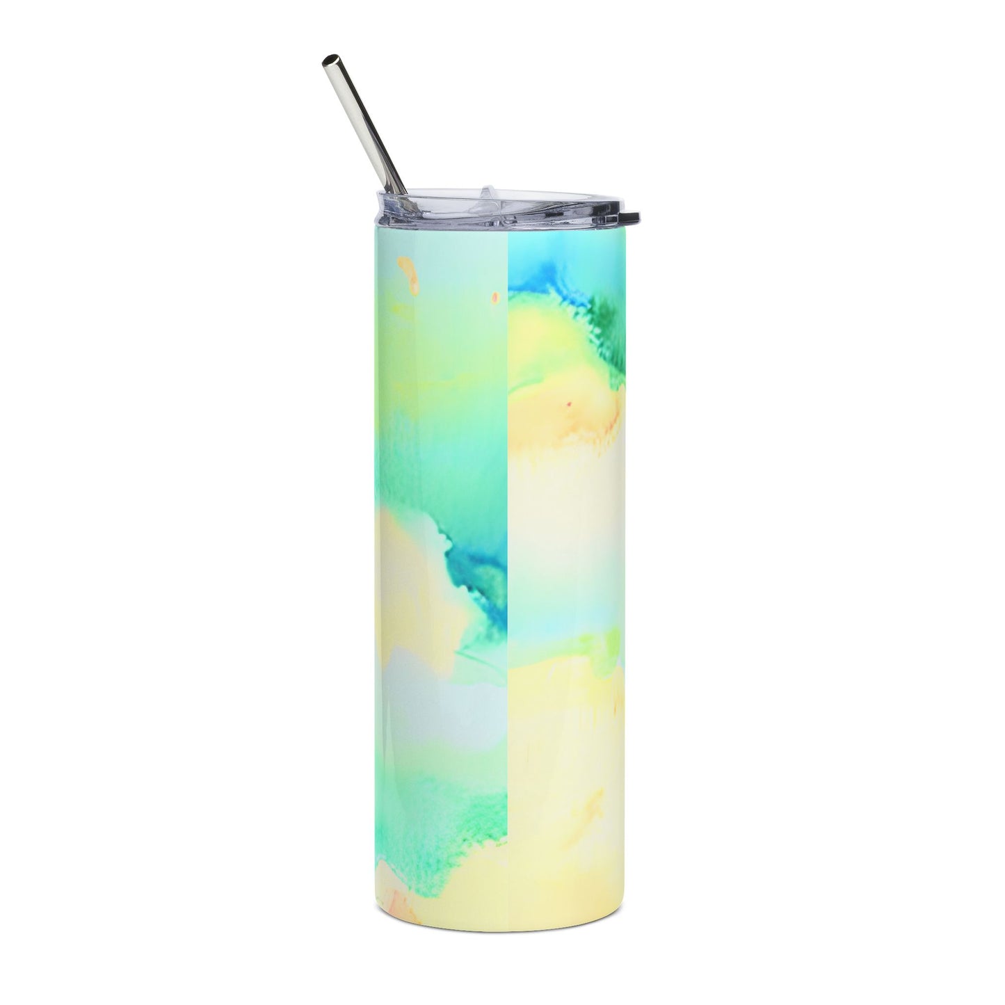 20oz Stainless Steel Tumbler – Neon Watercolor Name Design (Customizable)
