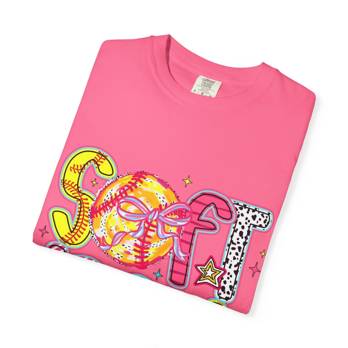 Softball Graphic T-Shirt — Colorful Retro "Softball" Lettering Tee