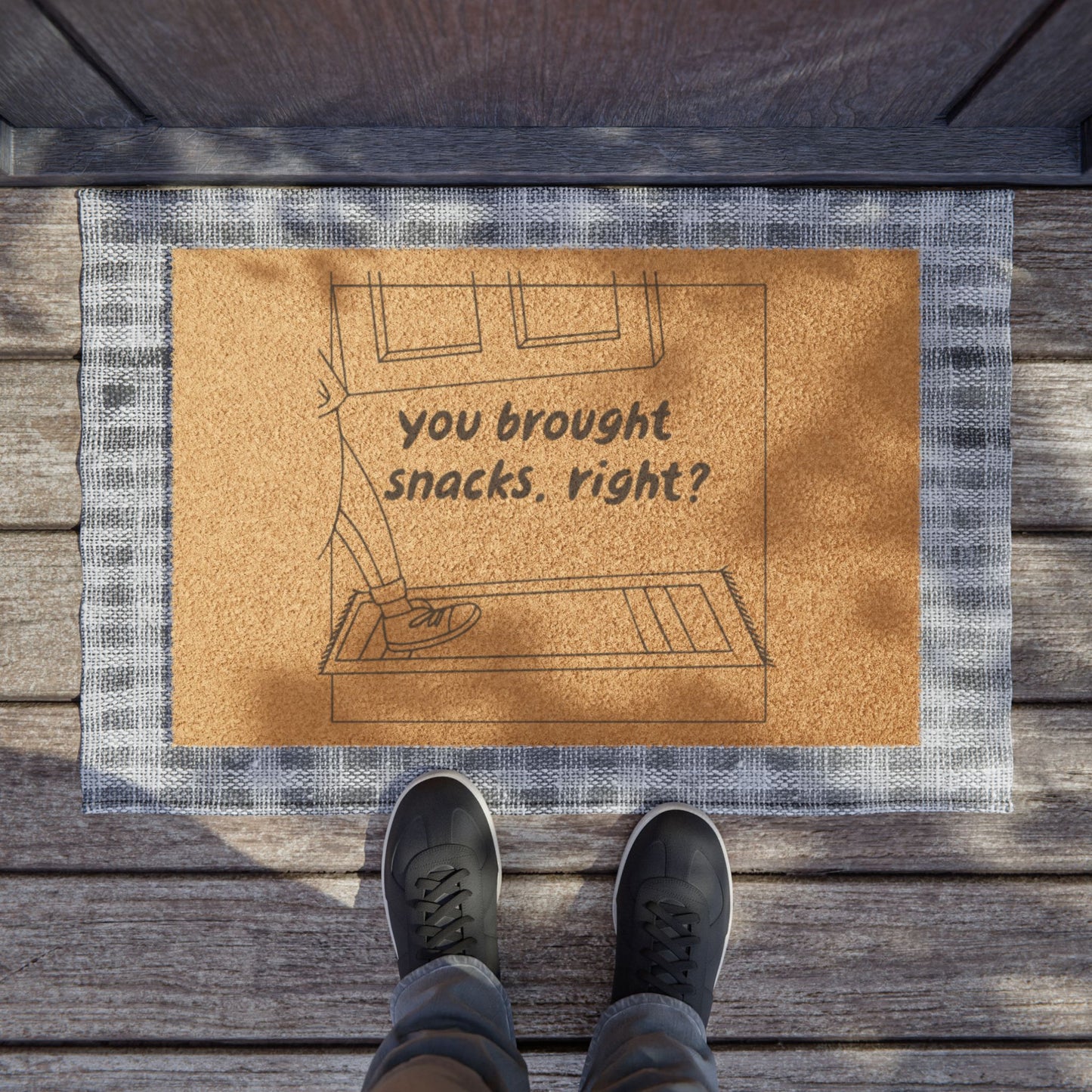 Doormat — "You Brought Snacks, Right?" Funny Welcome Coir Mat