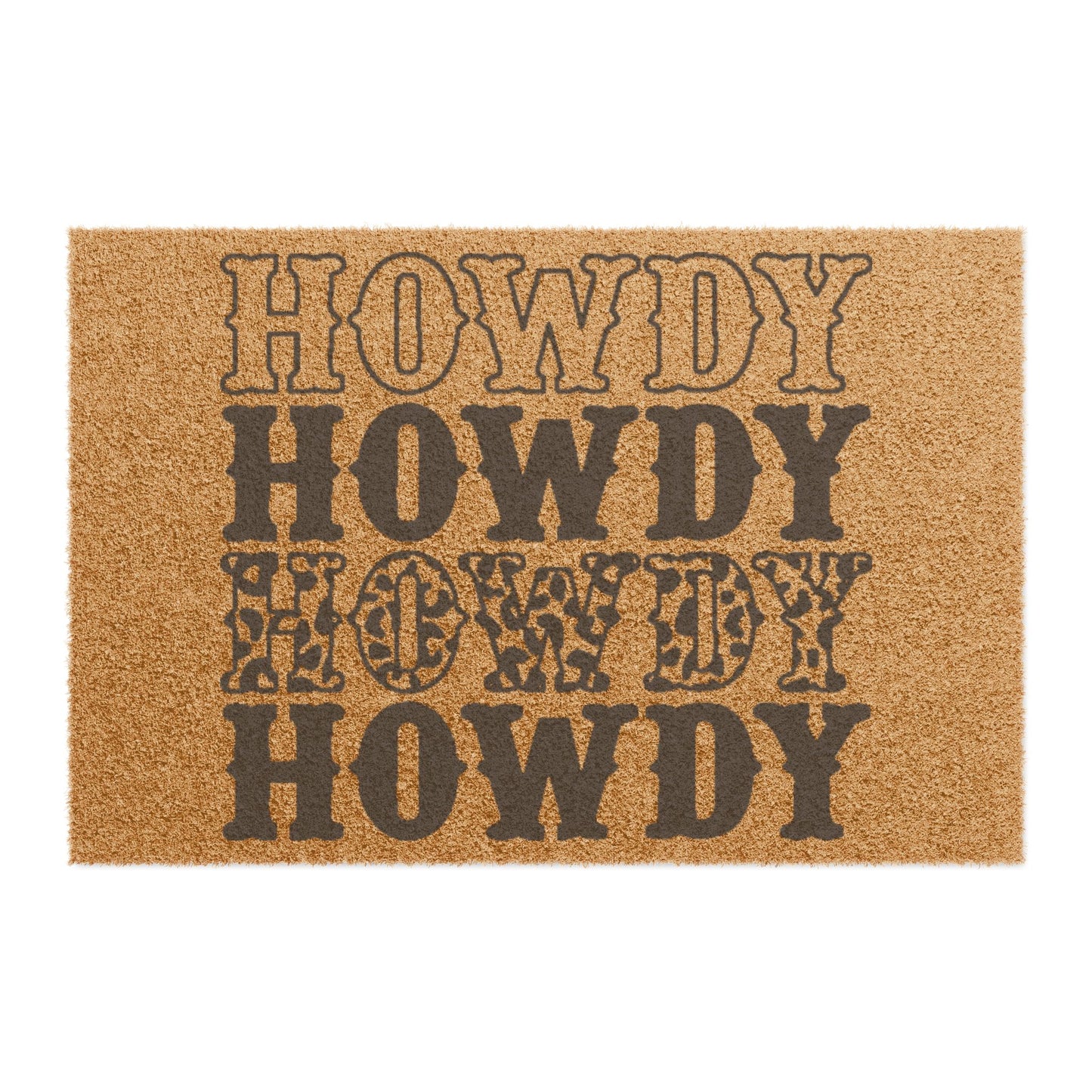 Howdy Pattern Doormat - Western Welcome Coir Rug