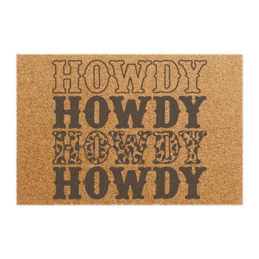 Howdy Pattern Doormat - Western Welcome Coir Rug