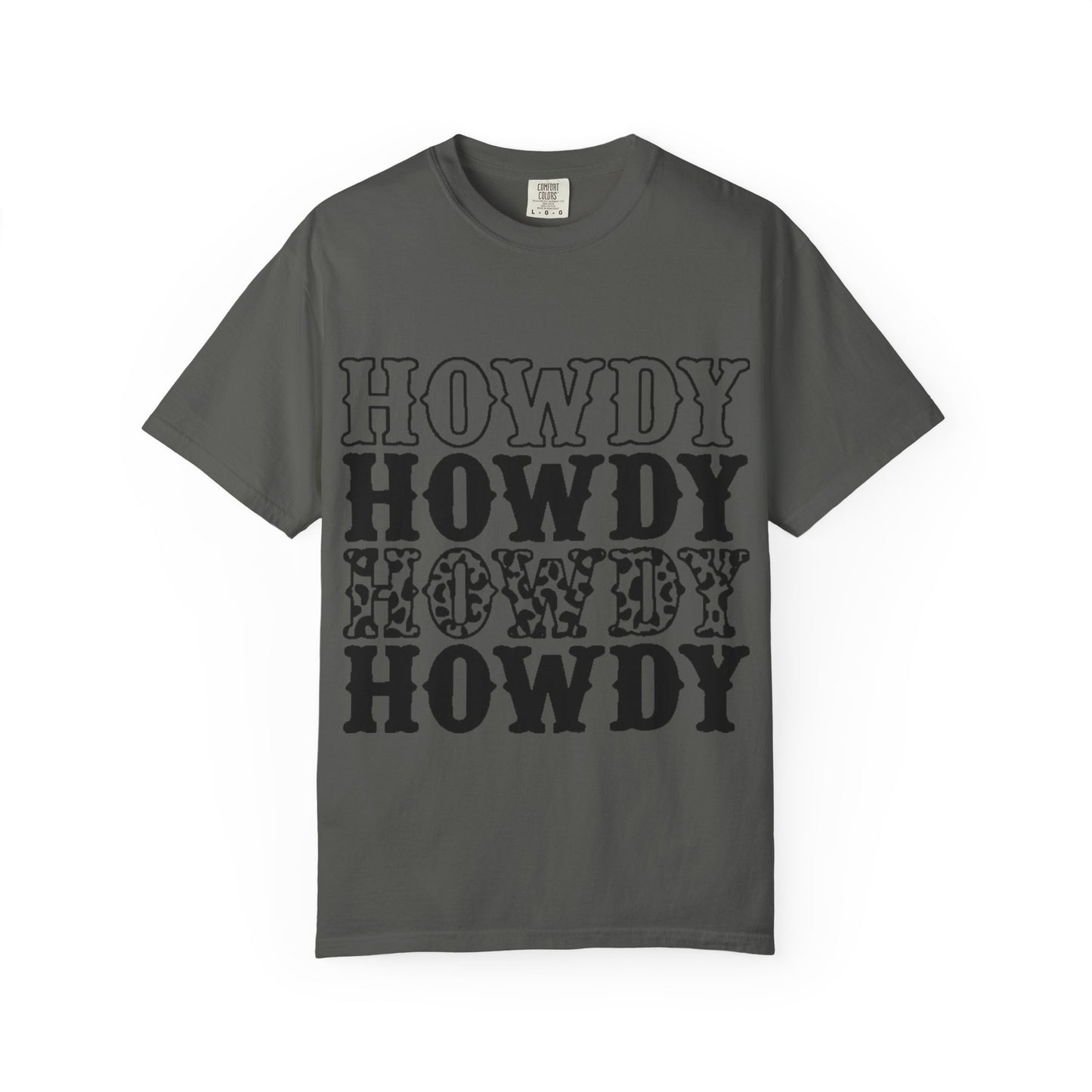 Howdy Repeat Tee — Vintage Western Lettering T-Shirt