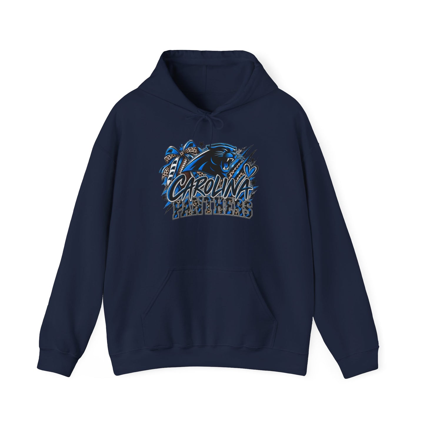 Carolina Panthers Graphic Hoodie – Blue & Black Retro Team Logo
