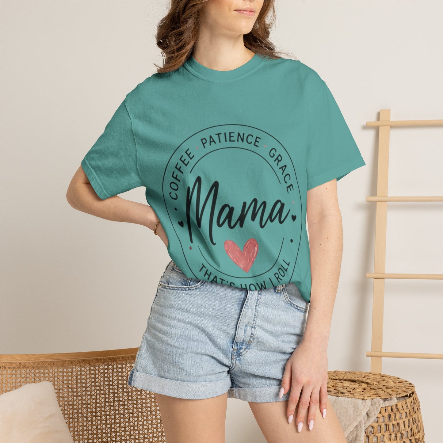Mama Coffee Patience Grace T-Shirt — "Mama That's How I Roll" Mother's Day Tee