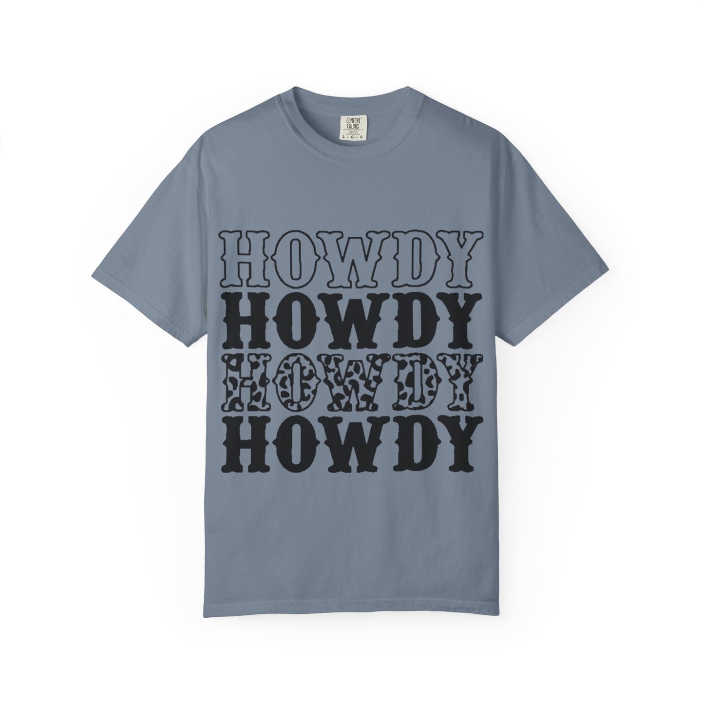 Howdy Repeat Tee — Vintage Western Lettering T-Shirt