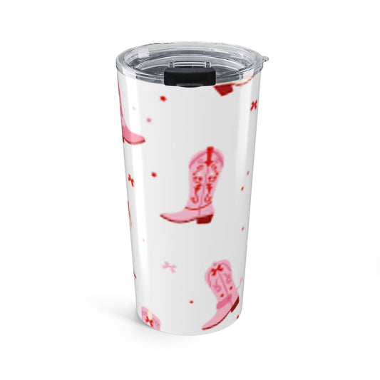 20oz Pink Cowboy Boot Tumbler – Western Floral Travel Mug