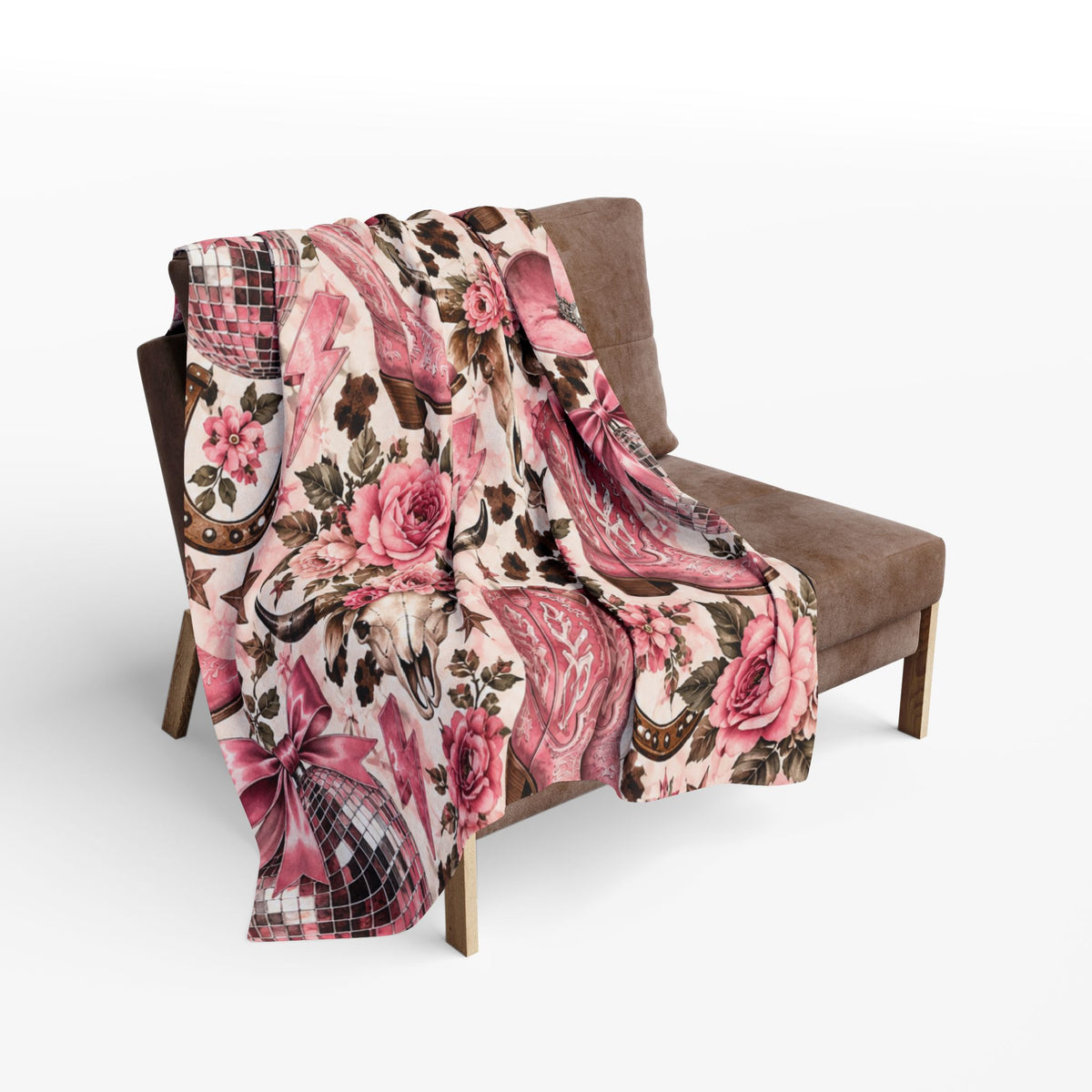 Pink Western Cowgirl Fleece Blanket