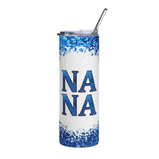 Nana Glitter Blue 20oz Stainless Tumbler - Insulated Travel Cup