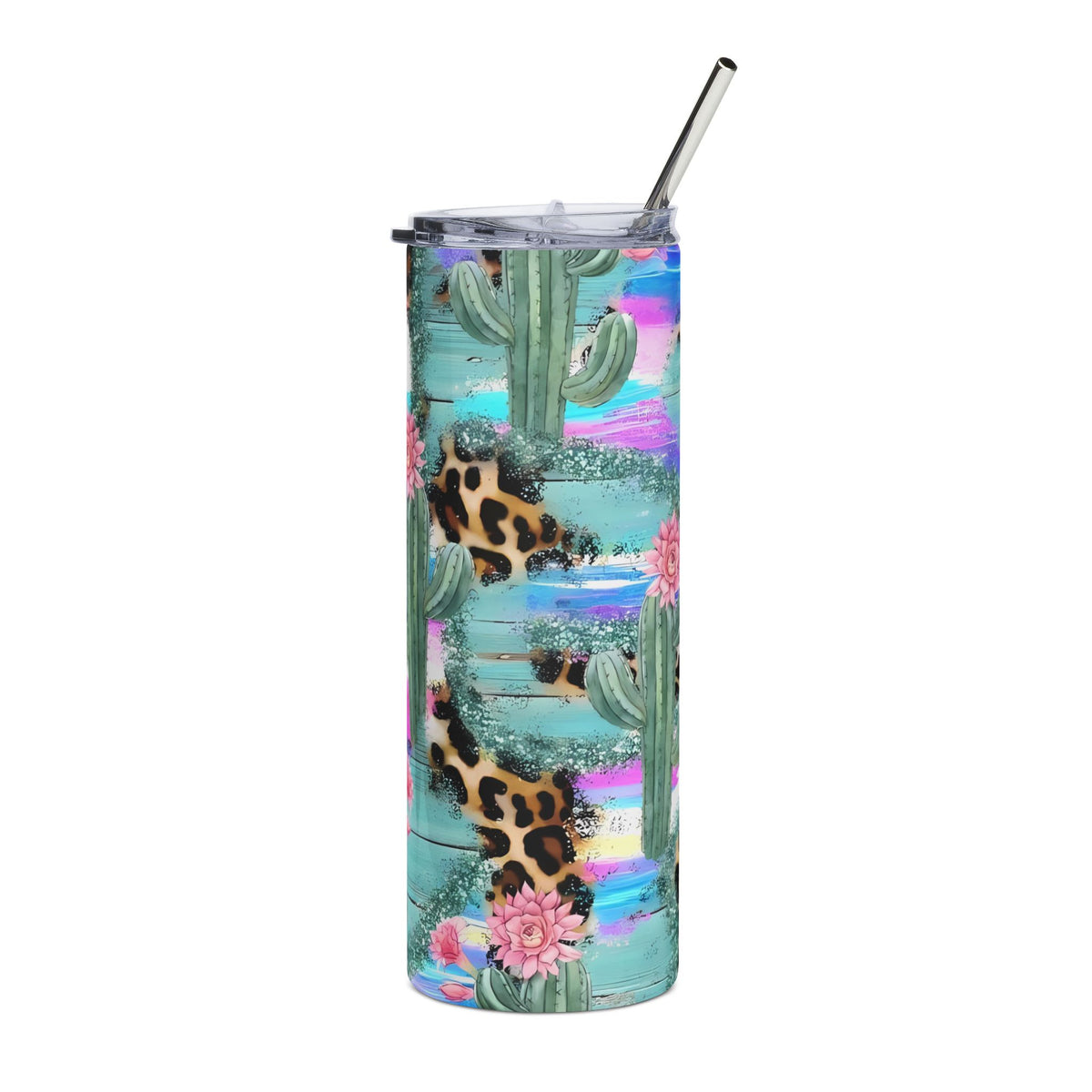 Turquoise Cactus & Leopard Print
