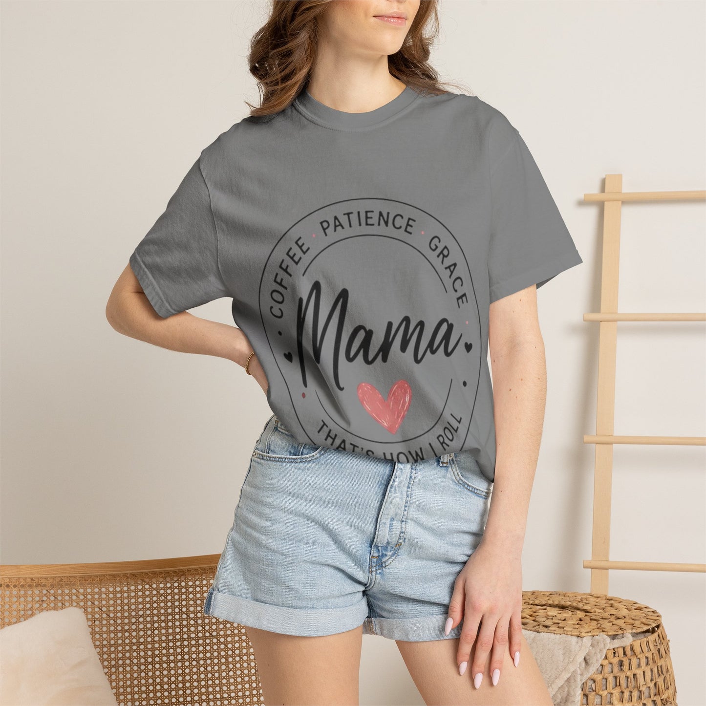 Mama Coffee Patience Grace T-Shirt — "Mama That's How I Roll" Mother's Day Tee