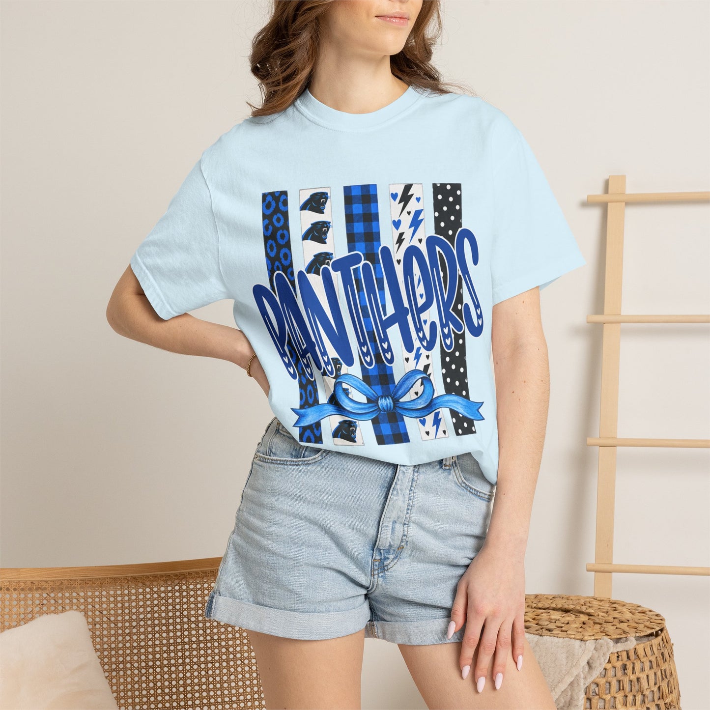 PANTHERS COQUETTE BOW TEE