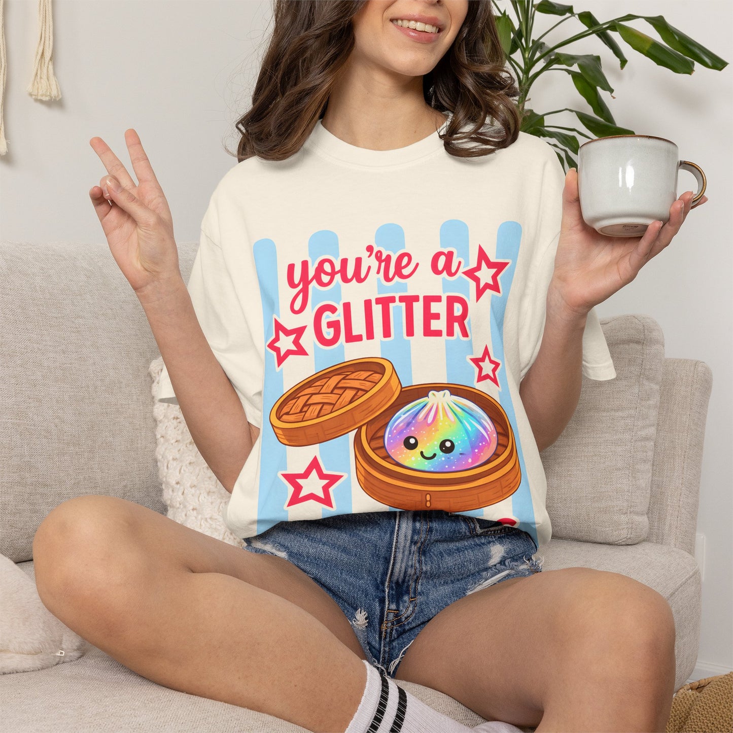 Glitter Dumpling T-Shirt — "You're a Glitter Dumpling" Cute Kawaii Graphic Tee