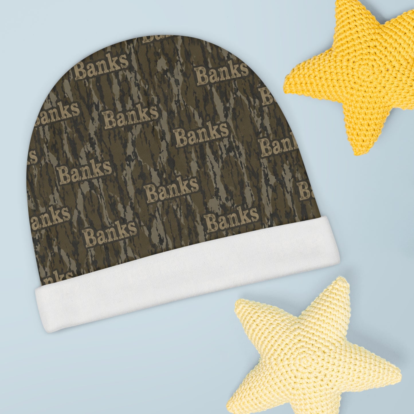 Camo 'Banks' Baby Beanie — Personalized Woodland Infant Hat