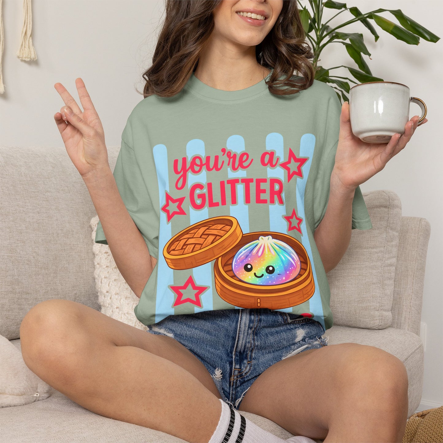 Glitter Dumpling T-Shirt — "You're a Glitter Dumpling" Cute Kawaii Graphic Tee