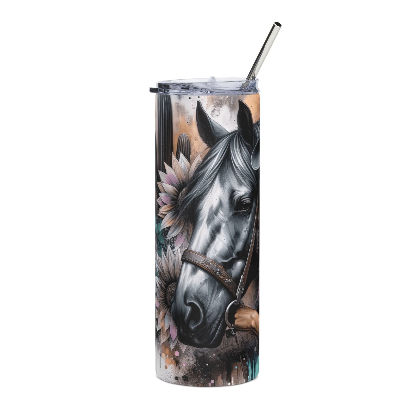 Cowgirl & Horse Stainless Steel Tumbler - 20oz Scenic Western Travel Cup