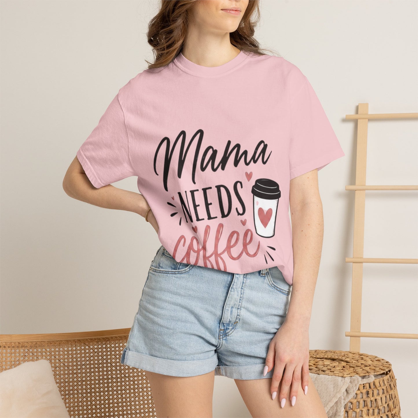 Mama Needs Coffee T-Shirt — Funny Mom Coffee Tee, Cute Espresso Cup Design