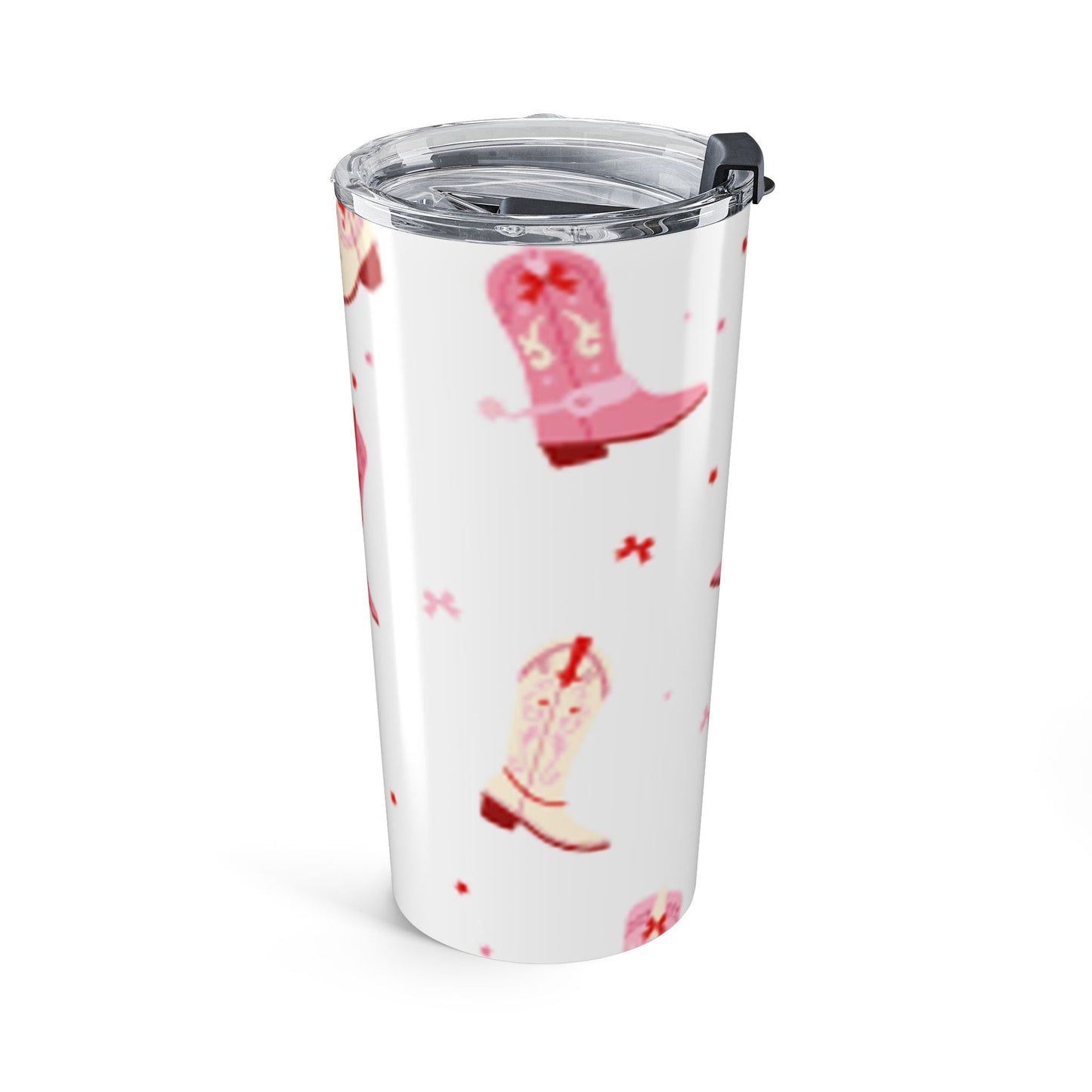 20oz Pink Cowboy Boot Tumbler – Western Floral Travel Mug