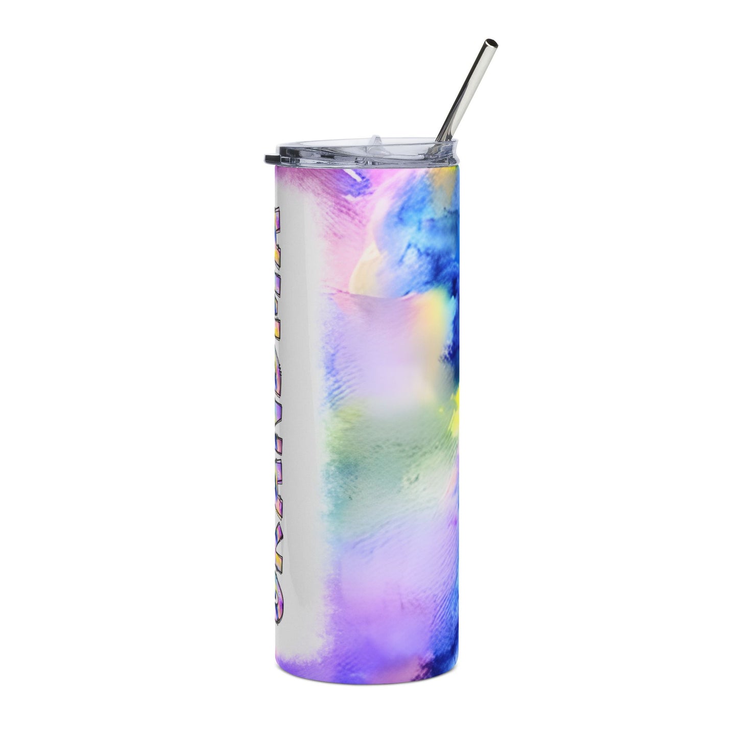 Grandma Tie-Dye 20oz Stainless Steel Tumbler — Colorful Watercolor Travel Cup