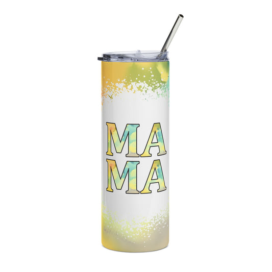 Mama Stainless Steel Tumbler – 20oz Insulated Travel Cup, Bright Yellow Mama Gift