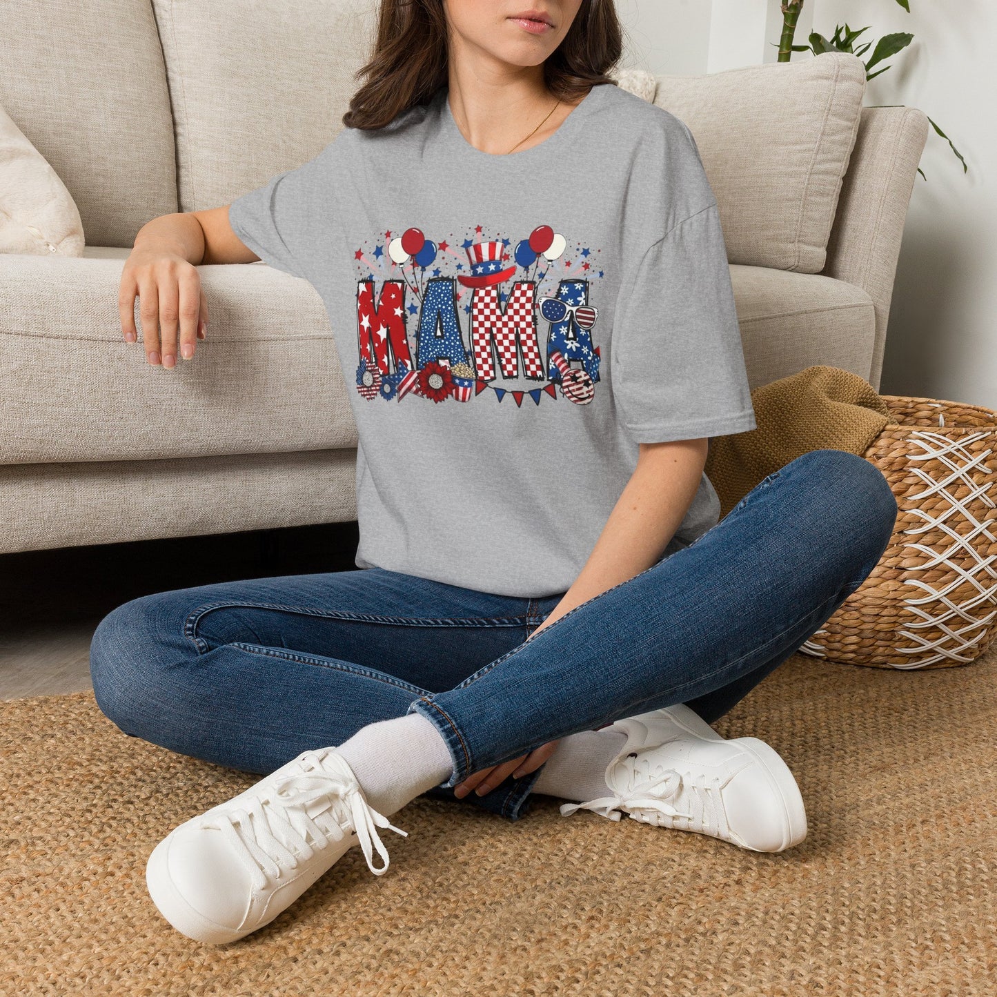 Mama Patriotic T-Shirt — Red White & Blue 4th of July Mom Tee