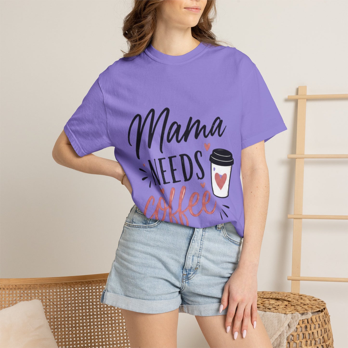 Mama Needs Coffee T-Shirt — Funny Mom Coffee Tee, Cute Espresso Cup Design
