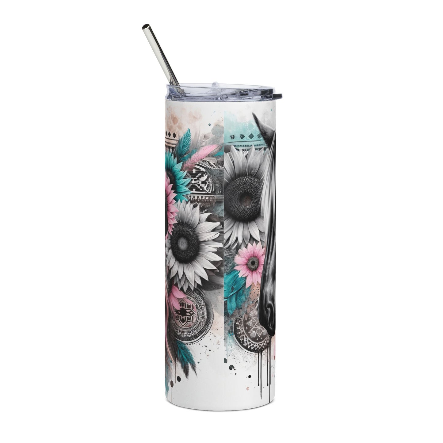 Horse Lover 20oz Stainless Steel Tumbler – “Just a Girl Who Loves Horses” Floral Cowgirl Design