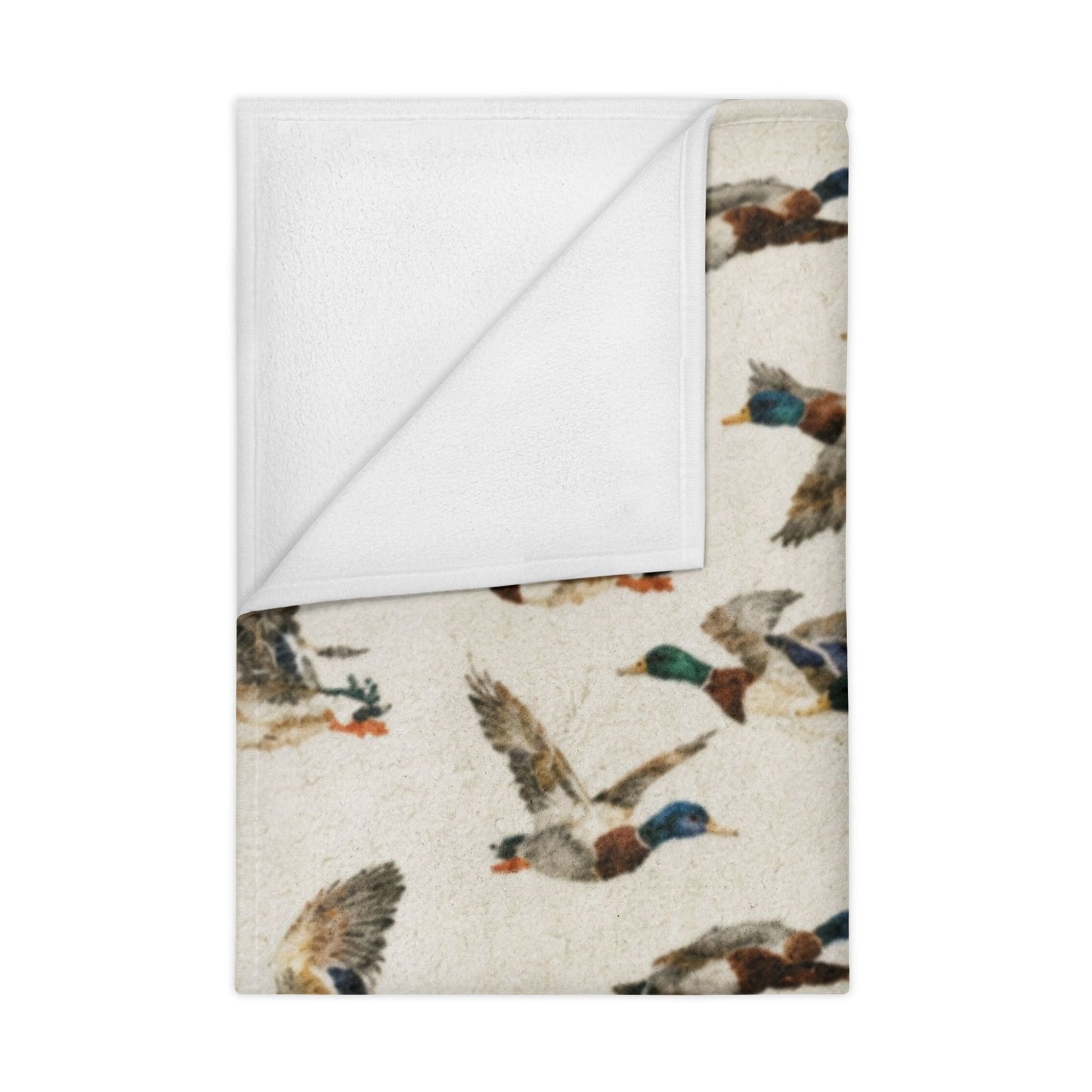 Personalized Toddler Blanket — Duck Pattern & Green Buffalo Check with Name "Banks"