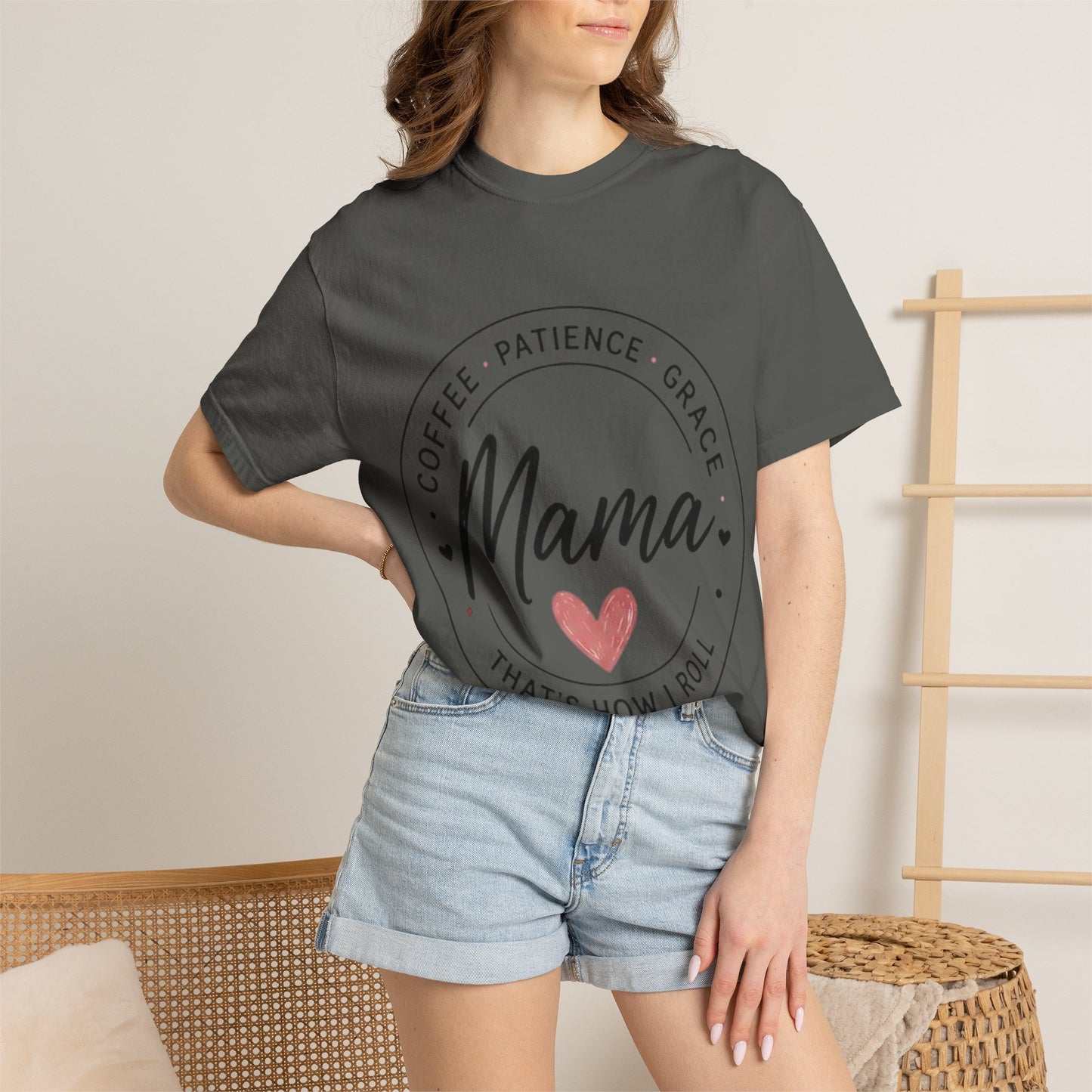 Mama Coffee Patience Grace T-Shirt — "Mama That's How I Roll" Mother's Day Tee
